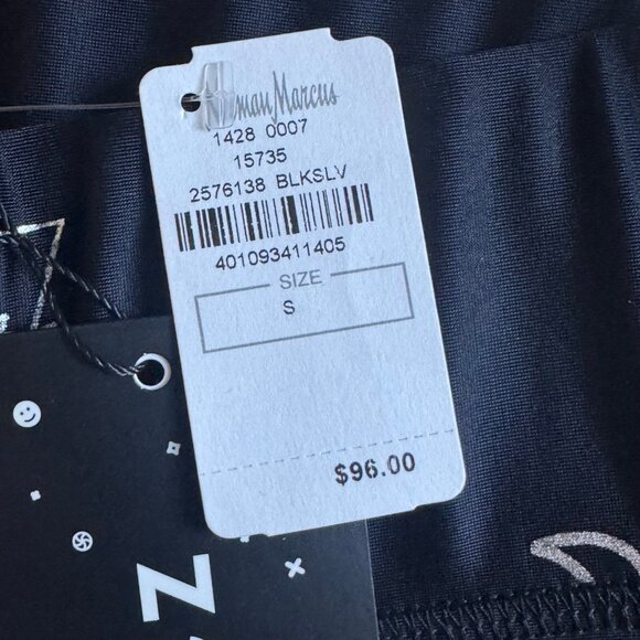 TEREZ  Silver Doodle Foil Black Leggings Star Hearts Peace Moon Size Small NEW - Picture 4 of 4